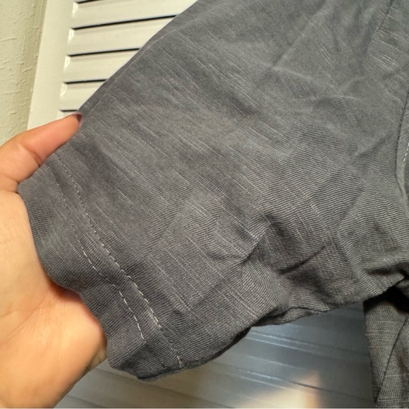 George 100% Cotton Dark Gray Button Down Short Sleeve Shirt Size L - Picture 2 of 5